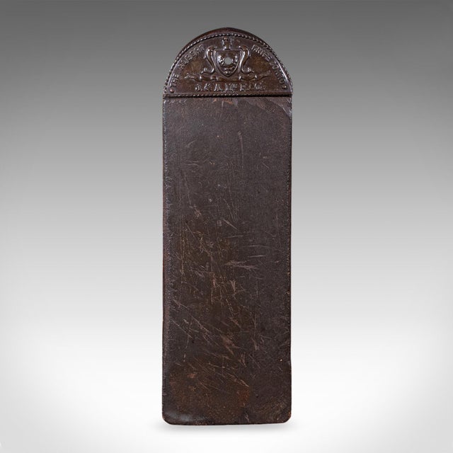 This is an antique chef's knife board. A Scottish, leather and pine blade sharpener and cleaner, dating to the late...