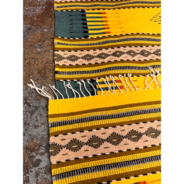 4ft 2in × 7ft 6in Zapotec Style Geometric Area Rug For Sale - Image 9 of 12