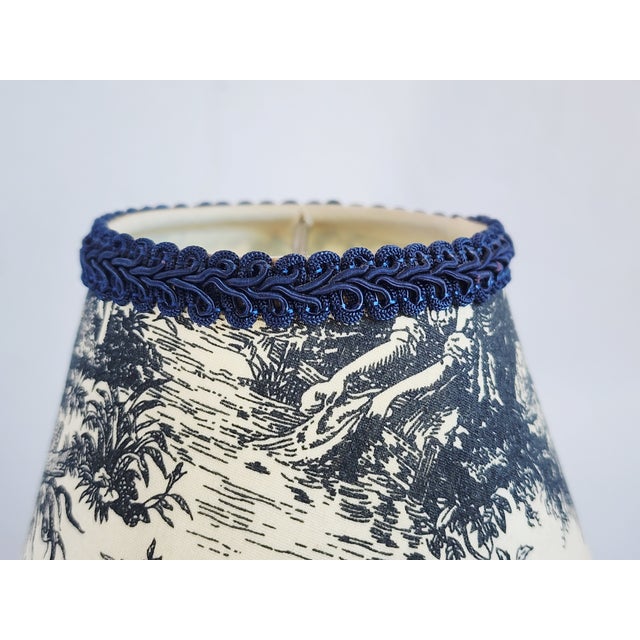 French Toile Black and White Chandelier Shades - Set of 5 For Sale - Image 10 of 12