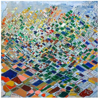 Giorgio Lo Fermo, Caption Abstract Polychrome Grid, 1999, Oil For Sale