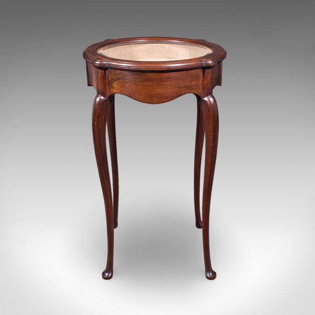 1900 - 1909 Small Antique Bijouterie Table, English, Glass Display Case, Edwardian, c.1905 For Sale - Image 5 of 12