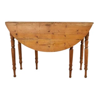 19th Century Country French Provincial Pine Drop Leaf Dining Table For Sale