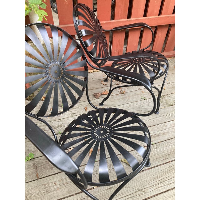 Mid 20th Century Francois Carre Petite Patio Loungers - Set of 2, Attributed For Sale - Image 5 of 12