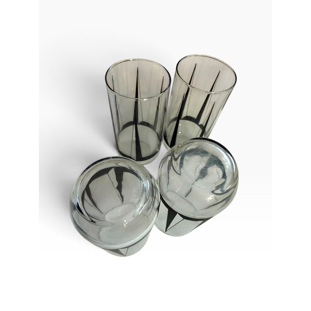 Vintage Mid-Century Modern Geometric Highball Glasses Georges Briard Style - Set of 4 For Sale - Image 10 of 10