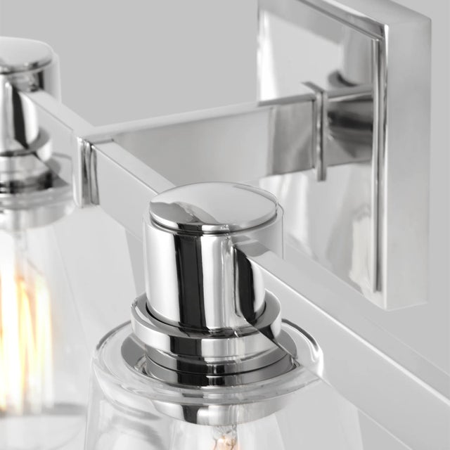 Silver Chapman & Myers by Visual Comfort Studio Alessa 4-Light Bath Vanity Sconce in Polished Nickel For Sale - Image 8 of 9