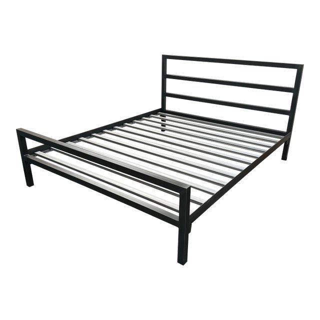 California King Room & Board Parsons Bed Frame, Natural Steel For Sale