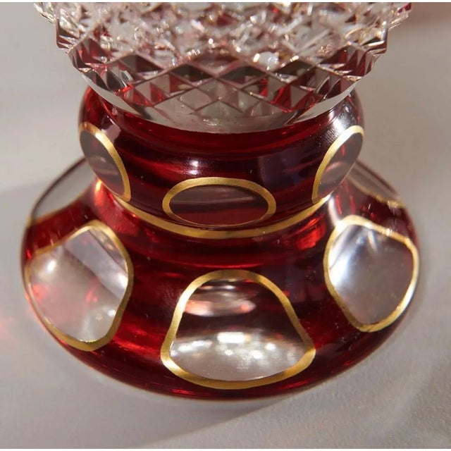 Victorian Late 19th Century Ruby & Parcel-Gilt Bohemian Glasses - Set of 12 For Sale - Image 3 of 8