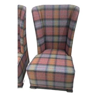 Century Furniture Thomas O’Brien Thompson Side Chair in Multicolor Wool Plaid Ae-11-2000 For Sale