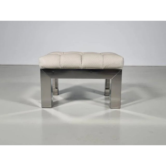 Cream Cityscape Ottoman Stool by Paul Evans, 1970s For Sale - Image 8 of 8