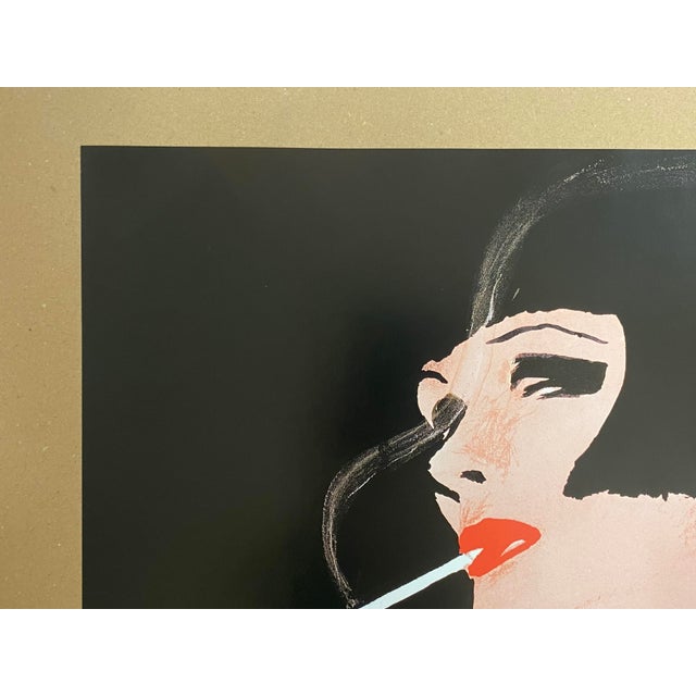 Woman with Carnation Poster by René Gruau, 1981 For Sale - Image 9 of 15
