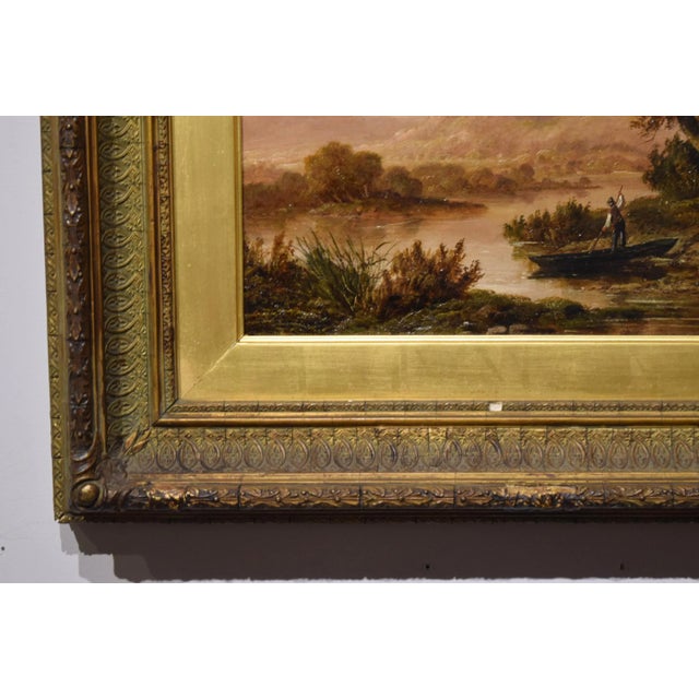 19th-Century Oil on Canvas Landscape For Sale - Image 6 of 11