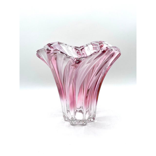 Mid-Century Modern Cranberry Clear Glass Vase by Josef Hospodka, 1960s For Sale - Image 3 of 18