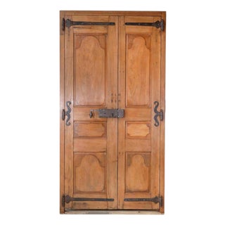 French 19th Century Double-leaf Double-sided Walnut Communication Door For Sale