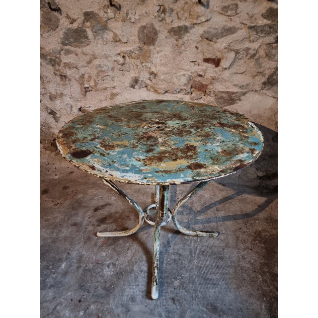 French Metal Bistro Table, 1930s For Sale - Image 4 of 15