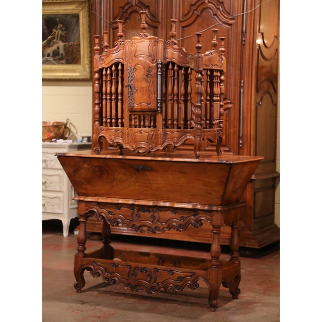 19th Century French Carved Walnut Dough Box And Matching Hanging Bread Box Chairish
