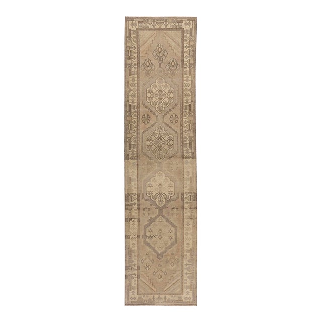 Vintage Turkish Oushak Rug Runner 2'6 X 9'3 For Sale