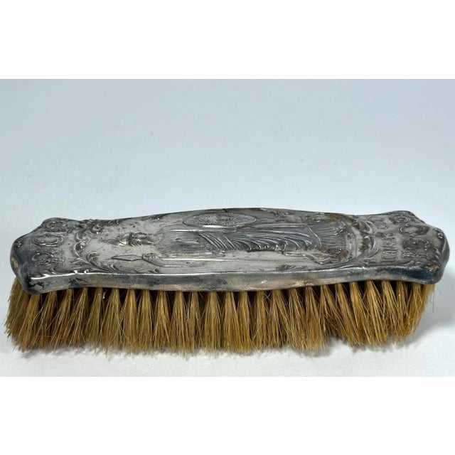Art Nouveau Art Nouveau Silverplated Clothes Brush: Priest of Pallas Kansas City 1909 For Sale - Image 3 of 10