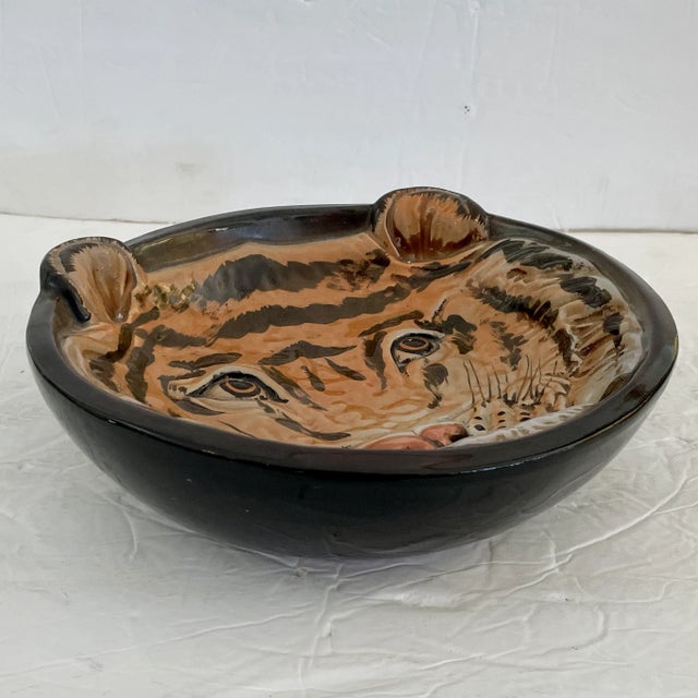 Boho Chic Boho Chic Tiger Serving Bowl For Sale - Image 3 of 8