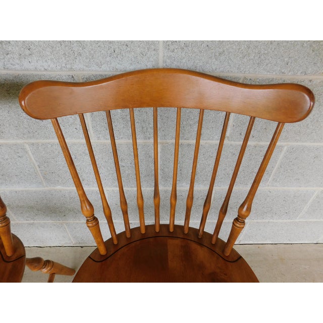 Ethan Allen Ethan Allen Heirloom Nutmeg Fan Back Windsor Side Chair - A Pair 10-6102 For Sale - Image 4 of 11
