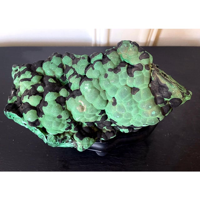Natural Malachite Rock on Display Stand as a Scholar Stone For Sale - Image 13 of 14