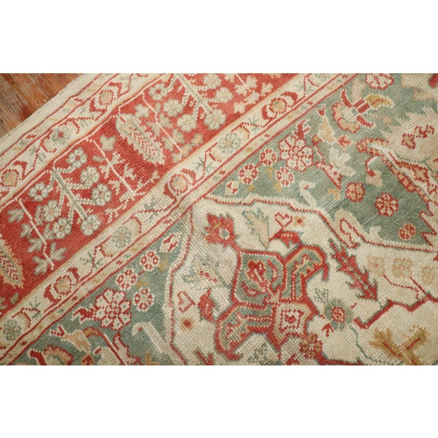 Zabihi Collection Ivory Antique Turkish Oushak Rug - 10'3" x 13' For Sale - Image 12 of 12
