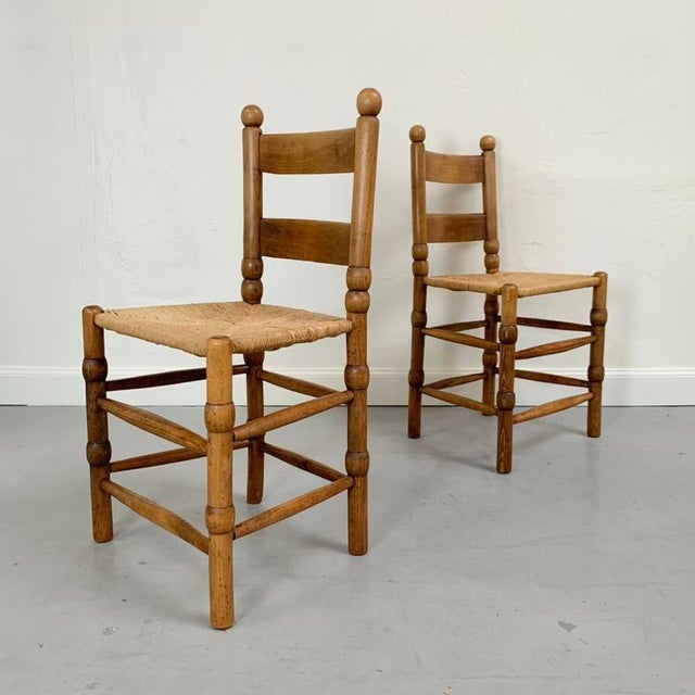 Vintage French Decorative Wood Chairs, 1940, Set of 2 For Sale - Image 16 of 16