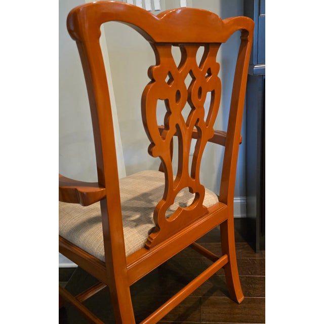 2000 - 2009 Lacquered Chippendale Style Chairs For Sale - Image 5 of 8