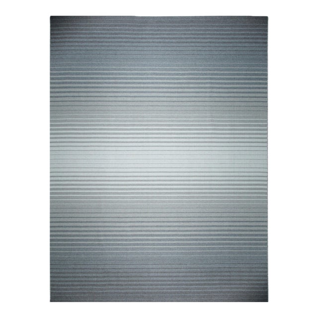 9x12 Timeless Comfortable Gray Kilim Geometric Modern Flatweave Wool Carpet Rug For Sale
