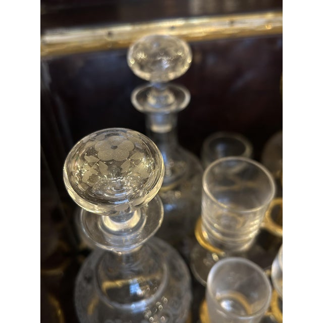 19th Century Walnut Burl Liquor Cabinet, Set of 21 For Sale - Image 11 of 14