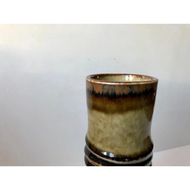 1960s Scandinavian Ceramic & Bamboo Vase by Olle Alberius for Rörstrand, 1960s For Sale - Image 5 of 8