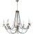 Marigot Large Chandelier in Rust and Antique-Burnished Brass with Tudor Brown Beaded Trim Designer: Chapman & Myers...