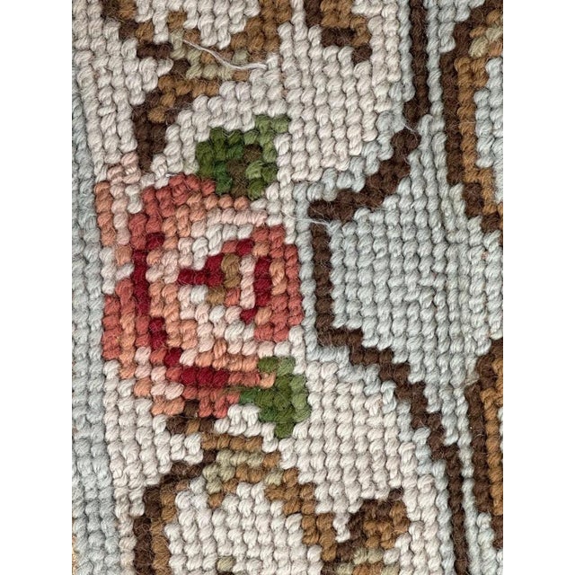 Blue French Needlepoint Rug, 1950s For Sale - Image 8 of 14