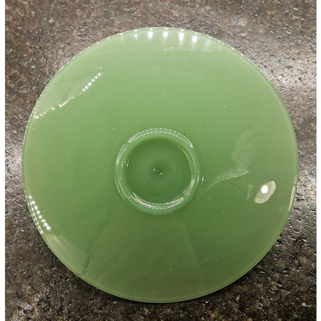 Vintage 1950’s, Green Jadeite, Northwood Co., Tid-Bit Server. For Sale - Image 10 of 11