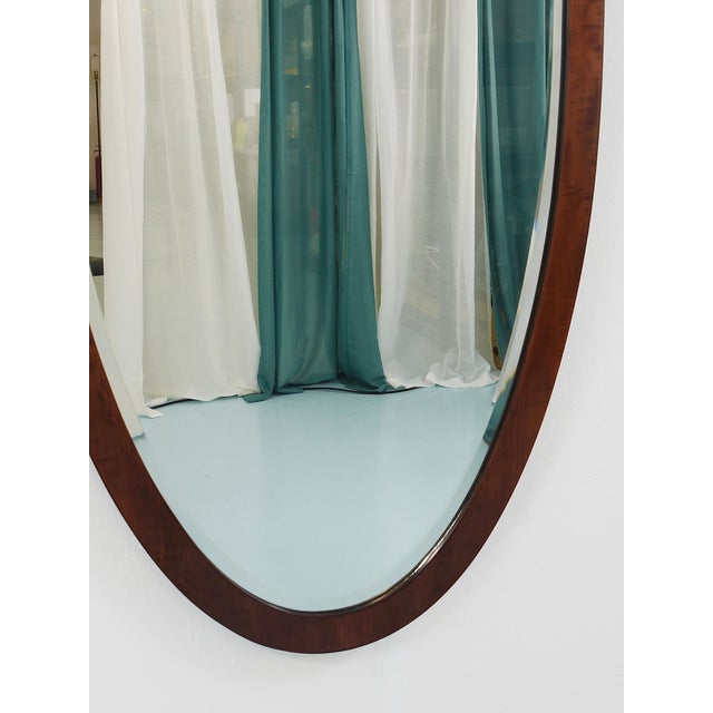 Large Antique Biedermeier Pearwood Shield Wall Mirror, Vienna, 1820s For Sale - Image 14 of 18