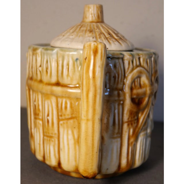 Circa 1880 J. S. Taft & Co. Pottery Majolica Bamboo Design Teapot Made in Keene, New Hampshire For Sale - Image 4 of 7
