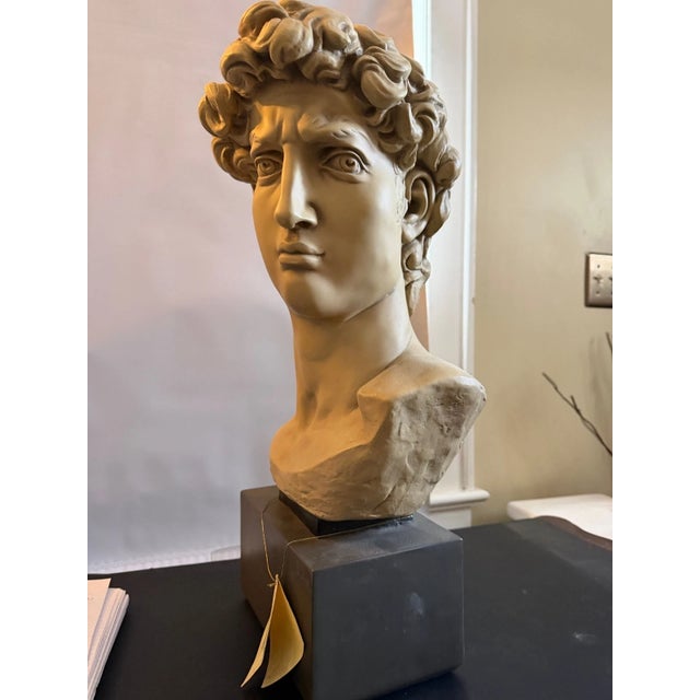 Late 20th Century Large Michelangelo David Bust Sculpture by House Parts Inc. Atlanta With Original Tag For Sale - Image 10 of 10