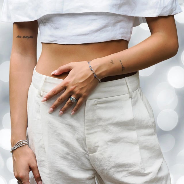 Sterling Silver Pave Diamond & Turquoise Enamel Ring, Size 5 For Sale In Miami - Image 6 of 10