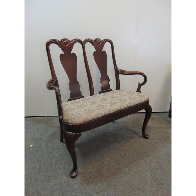 Queen Anne Style Solid Mahogany Settee Chairish
