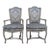 Mid 20th Century Damask Upholstered Vintage French Provincial Louis XV Armchairs- a Pair For Sale