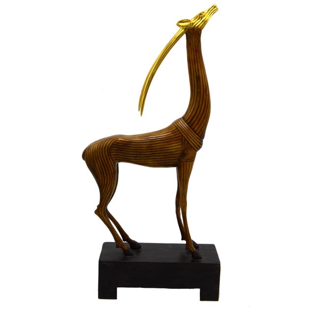 1970s The Kindu Collection Mid-Century Wooden Gazelles - A Pair For Sale - Image 5 of 7