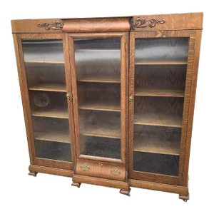 Tiger Oak Triple Bookcase