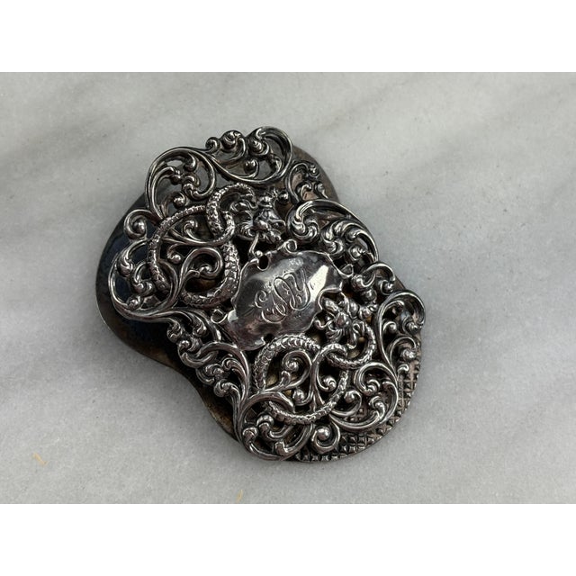 Late 19th Century Antique Art Nouveau Sterling Silver Sea Serpent Paper Clip, Unger Brothers For Sale - Image 5 of 8