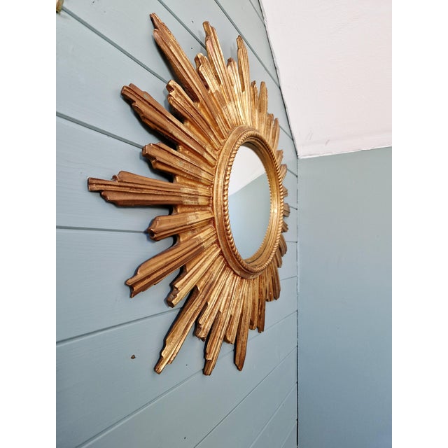 Gilt Sunburst Mirror, 1960s-1970s For Sale - Image 6 of 13