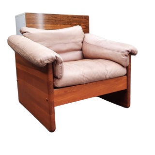 Danish Teak and Leather Armchair by Mikael Laursen, 1970s For Sale