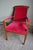 Brown Art Deco Oak Armchair with Red Velvet For Sale - Image 8 of 8
