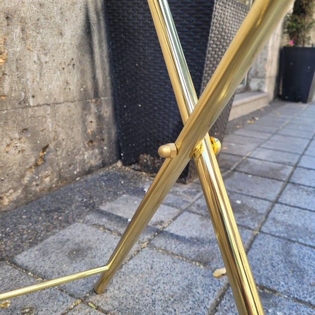 Folding Hotel Luggage Rack in Gold-Plated Steel and Textile, France, 1990s For Sale - Image 15 of 18