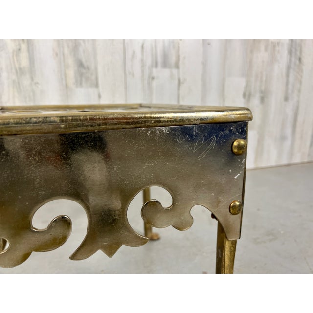 Antique Brass Fireplace Trivet / Footman For Sale - Image 11 of 12