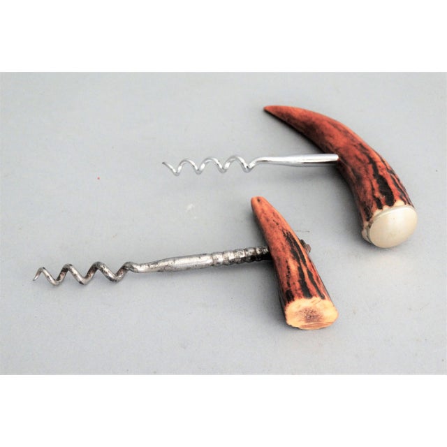 Antler Wine Corkscrew Bottle Openers - Set of 2 For Sale - Image 4 of 5
