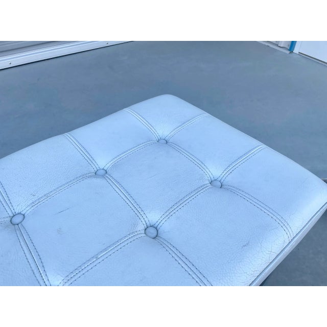 Vintage Leather & Steel Bench For Sale - Image 11 of 13