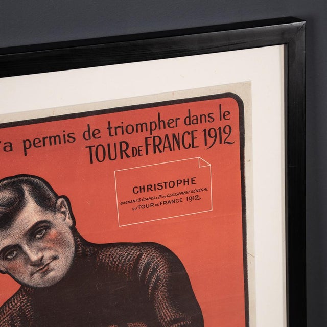 Red 20th Century Armor Bicycles Poster of Eugene Christophe, 1912 For Sale - Image 8 of 14